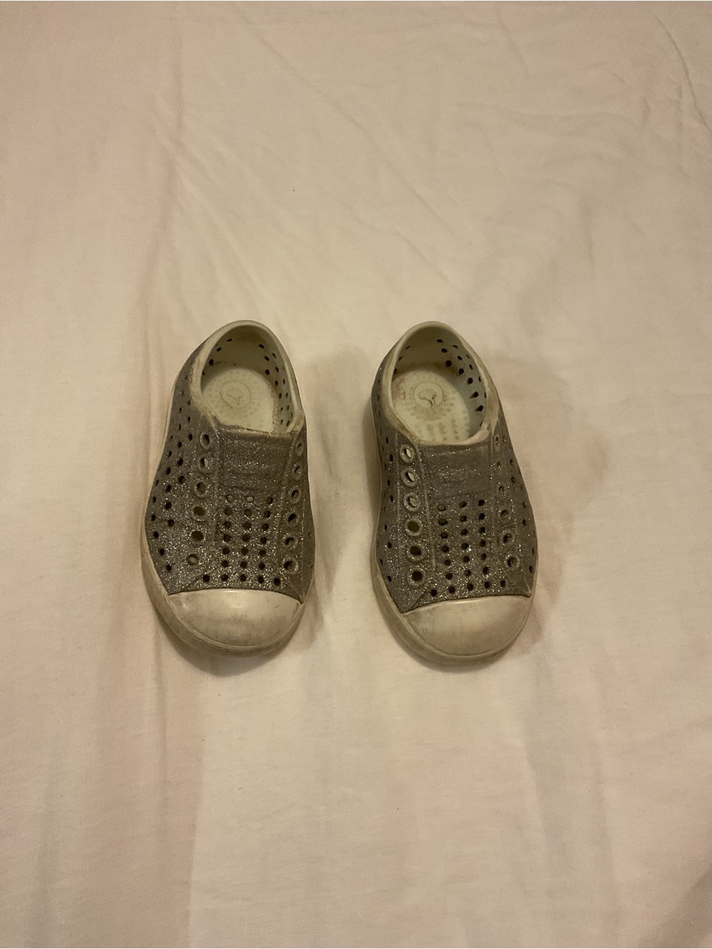 Native Shoes Kids Slip-On Sneakers - Silver Glitter